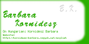 barbara kornidesz business card